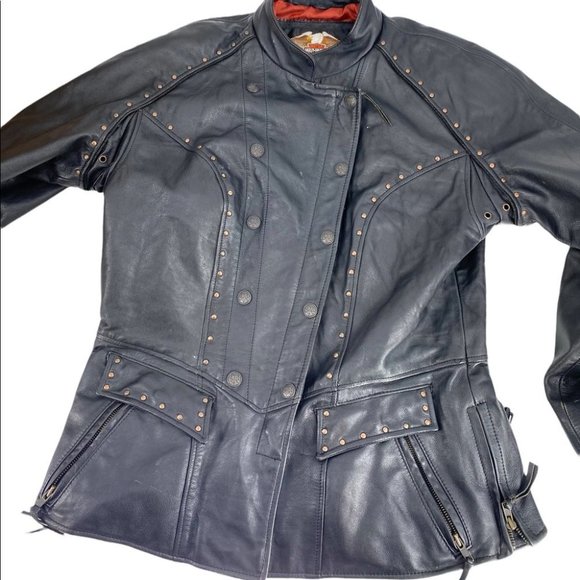 🌷HOST PICK 🌷 Harley-Davidson Black Leather Vintage Motorcycle - Picture 7 of 13